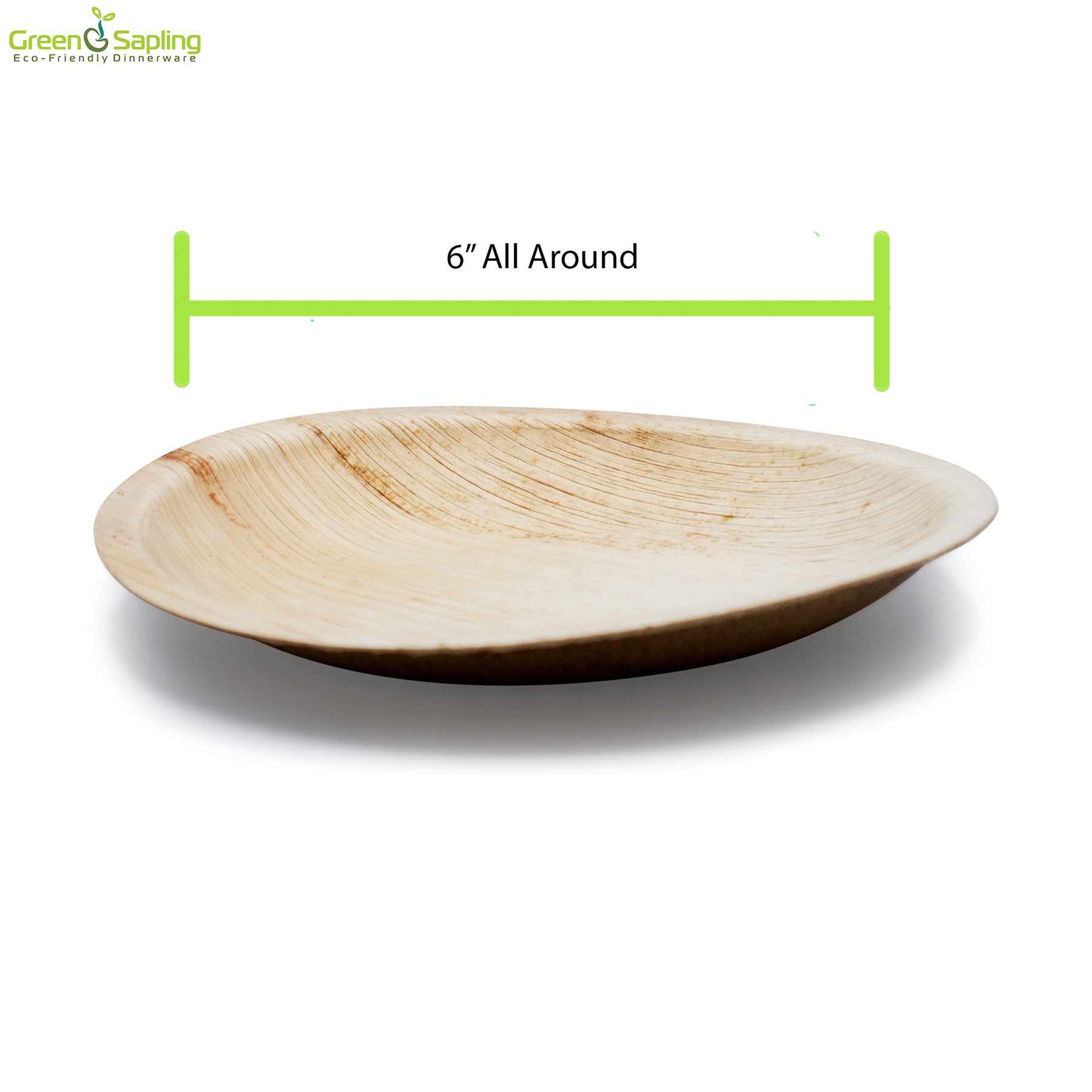 6 Round Plate – Green Sapling